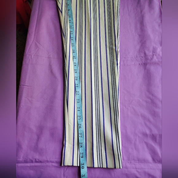 Scotch & Soda women's Lowry slim-leg mid-rise striped white dress pants sz 27. - Picture 15 of 17